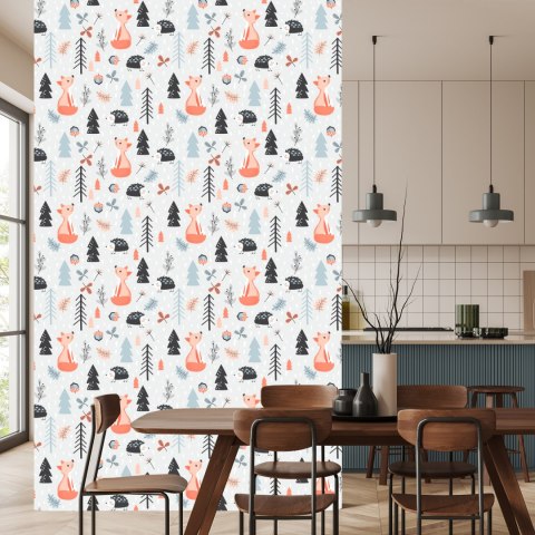 Tapeta Lis Z Jeżem W Lesie Flizelina 53x1000 TR-4015-VER-53