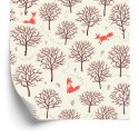 Tapeta Lisy W Zimowym Lesie Flizelina 53x1000 TR-3982-VER-53