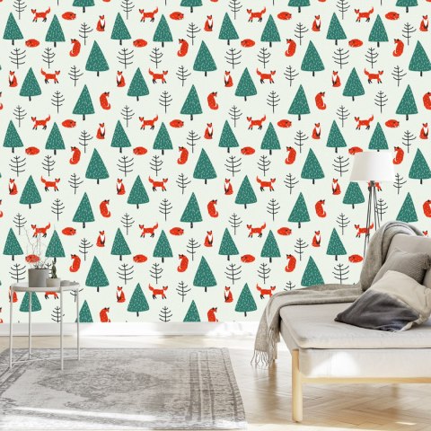 Tapeta Śpiące Lisy W Lesie Flizelina 53x1000 TR-3988-VER-53