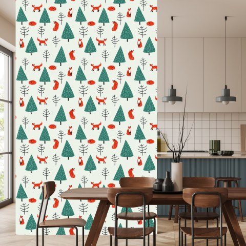 Tapeta Śpiące Lisy W Lesie Flizelina 53x1000 TR-3988-VER-53