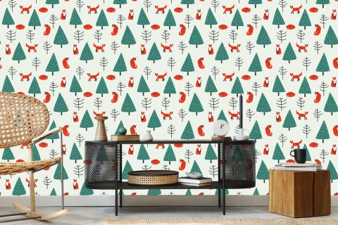 Tapeta Śpiące Lisy W Lesie Flizelina 53x1000 TR-3988-VER-53