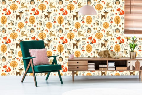 Tapeta Urocze Zwierzęta Leśne Flizelina 53x1000 TR-3986-VER-53