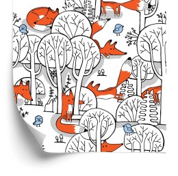 Tapeta Uśmiechnięte Liski W Lesie Flizelina 53x1000 TR-3996-VER-53