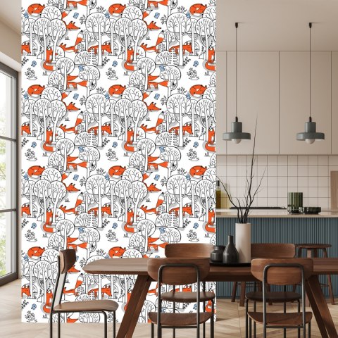 Tapeta Uśmiechnięte Liski W Lesie Flizelina 53x1000 TR-3996-VER-53