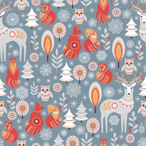 Tapeta Zimowy Las I Zwierzęta Flizelina 53x1000 TR-4023-VER-53