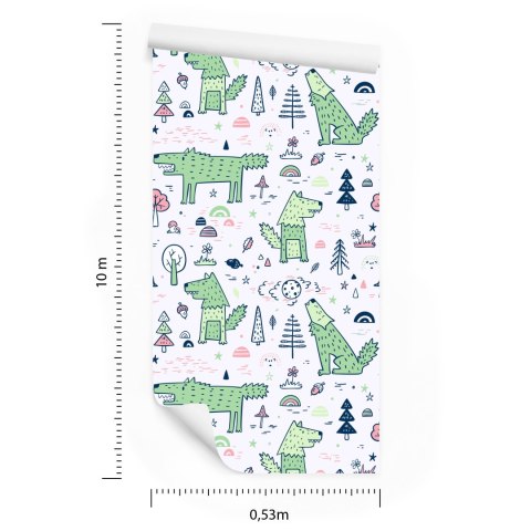 Tapeta Zwierzęta Leśne I Rośliny Flizelina 53x1000 TR-3664-VER-53