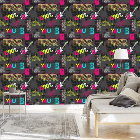 Tapeta Abstrakcyjny Młodzieżowy Kolaż Flizelina 53x1000 TR-3963-VER-53