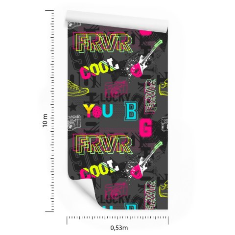 Tapeta Abstrakcyjny Młodzieżowy Kolaż Flizelina 53x1000 TR-3963-VER-53