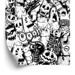 Tapeta Czarno-Białe Potwory Flizelina 53x1000 TR-3968-VER-53