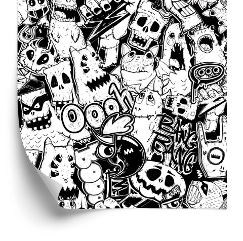 Tapeta Czarno-Białe Potwory Flizelina 53x1000 TR-3968-VER-53