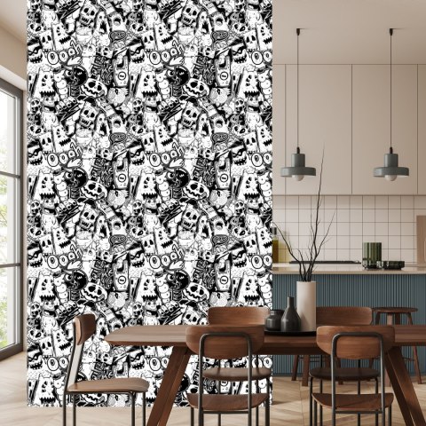 Tapeta Czarno-Białe Potwory Flizelina 53x1000 TR-3968-VER-53