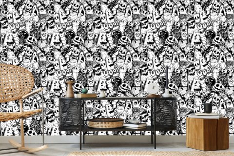 Tapeta Czarno-Białe Potwory Flizelina 53x1000 TR-3968-VER-53