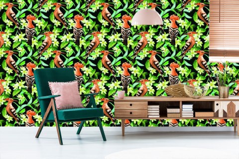 Tapeta - Dudki Wśród Kwiatów Flizelina 53x1000 TR-2770-VER-53