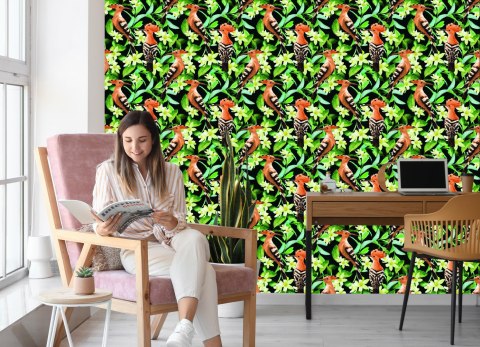 Tapeta - Dudki Wśród Kwiatów Flizelina 53x1000 TR-2770-VER-53