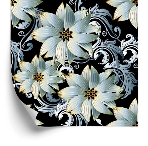 Tapeta 3D, Optyczna, Kwiaty, Liście, Do Salonu Flizelina 53x1000 TR-3216-VER-53