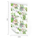 Tapeta Akwarela Liście I Kwiaty Flizelina 53x1000 TR-1076-VER-53