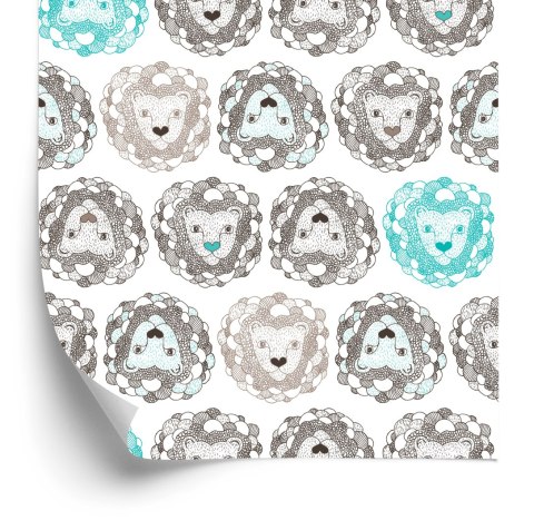 Tapeta Dla Dzieci Kolorowe Lwy Zwierzęta Flizelina 53x1000 TR-2409-VER-53