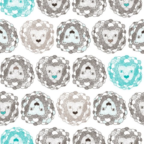 Tapeta Dla Dzieci Kolorowe Lwy Zwierzęta Flizelina 53x1000 TR-2409-VER-53