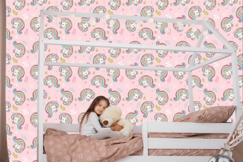 Tapeta Bajkowa Dla Dzieci, Rośliny, Jednorożce Flizelina 53x1000 TR-1903-VER-53