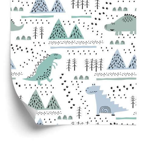 Tapeta Dla Chłopca Dinozaury, Drzewa, Góry Flizelina 53x1000 TR-1463-VER-53