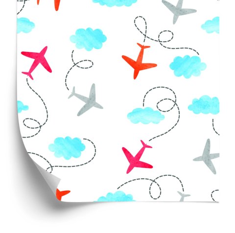 Tapeta Bajkowe Samoloty Malowane Akwarelą Flizelina 53x1000 TR-5768-VER-53