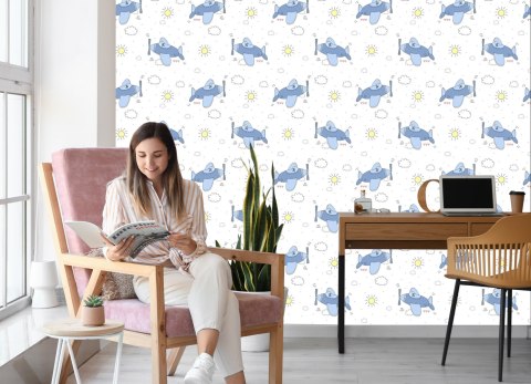 Tapeta Bajkowe Samoloty Na Niebie Flizelina 53x1000 TR-5779-VER-53