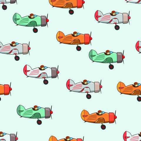 Tapeta Bajkowe Samoloty Vintage Flizelina 53x1000 TR-5756-VER-53