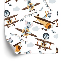 Tapeta Bajkowe Zwierzątka W Samolotach Flizelina 53x1000 TR-5780-VER-53