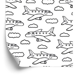 Tapeta Czarno-Białe Samoloty Z Chmurkami Flizelina 53x1000 TR-5781-VER-53