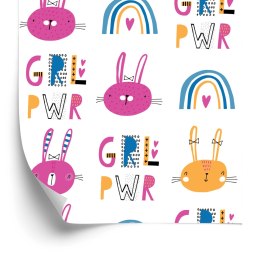 Tapeta Kolorowe Króliki Tęcza Flizelina 53x1000 TR-2110-VER-53