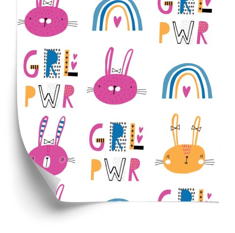 Tapeta Kolorowe Króliki Tęcza Flizelina 53x1000 TR-2110-VER-53