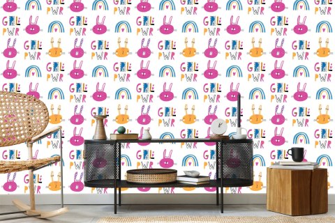 Tapeta Kolorowe Króliki Tęcza Flizelina 53x1000 TR-2110-VER-53