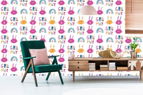 Tapeta Kolorowe Króliki Tęcza Flizelina 53x1000 TR-2110-VER-53