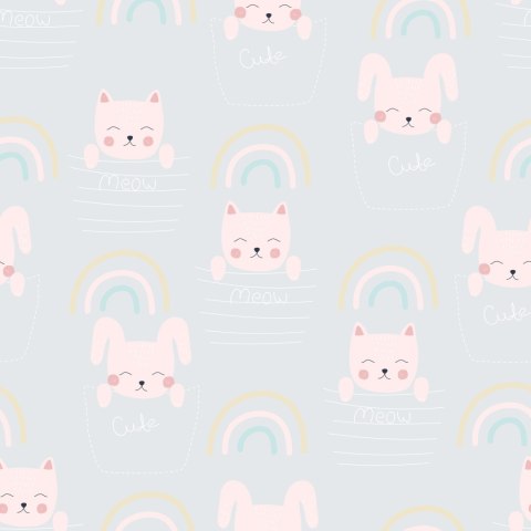 Tapeta Koty Z Tęczą Flizelina 53x1000 TR-2470-VER-53