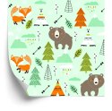Tapeta Dla Dzieci - Cudowne Leśne Zwierzątka Flizelina 53x1000 TR-3308-VER-53
