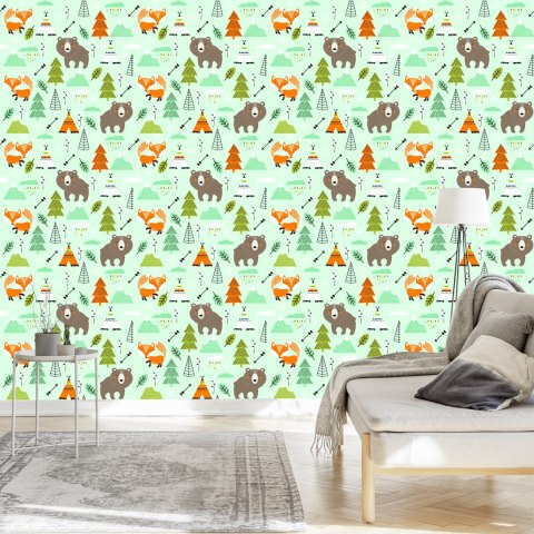 Tapeta Dla Dzieci - Cudowne Leśne Zwierzątka Flizelina 53x1000 TR-3308-VER-53