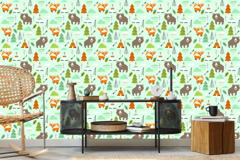 Tapeta Dla Dzieci - Cudowne Leśne Zwierzątka Flizelina 53x1000 TR-3308-VER-53