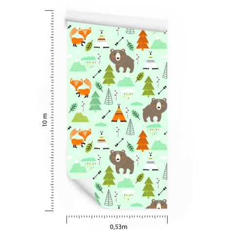 Tapeta Dla Dzieci - Cudowne Leśne Zwierzątka Flizelina 53x1000 TR-3308-VER-53