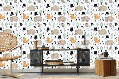 Tapeta Dla Dzieci - Cudowne Zwierzęta Leśne Flizelina 53x1000 TR-1765-VER-53