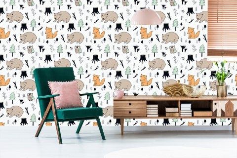 Tapeta Dla Dzieci - Cudowne Zwierzęta Leśne Flizelina 53x1000 TR-1765-VER-53