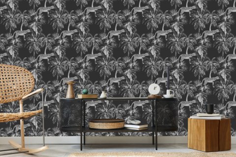 Tapeta - Dzikie Koty I Palmy Flizelina 53x1000 TR-1296-VER-53