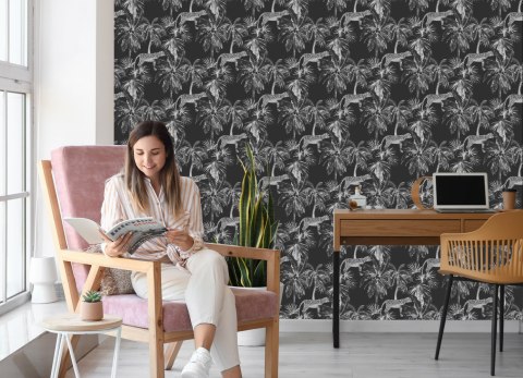 Tapeta - Dzikie Koty I Palmy Flizelina 53x1000 TR-1296-VER-53