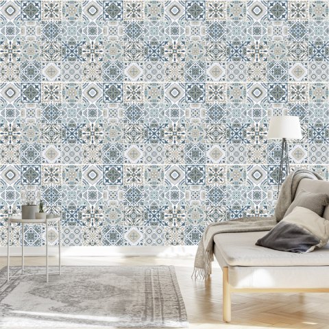 Tapeta Abstrakcyjna Mozaika W Pastelowych Barwach Flizelina 53x1000 TR-521-VER-53