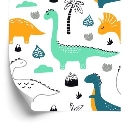 Tapeta Dinozaury, Liście, Góry, Do Pokoju Chłopca Flizelina 53x1000 TR-1887-VER-53