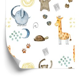 Tapeta Akwarelowe Rysunkowe Zwierzątka Flizelina 53x1000 TR-5555-VER-53
