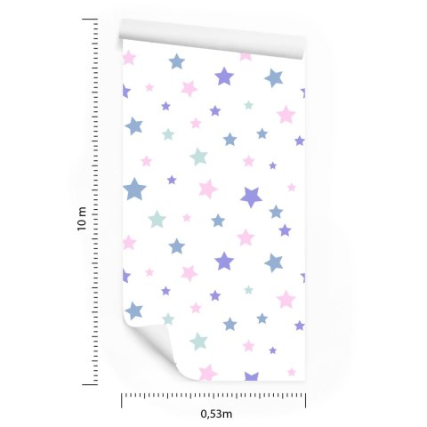 Tapeta Delikatne Pastelowe Gwiazdki Flizelina 53x1000 TR-4537-VER-53
