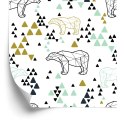 Tapeta Dla Dzieci - Geometryczne Niedźwiedzie Flizelina 53x1000 TR-611-VER-53