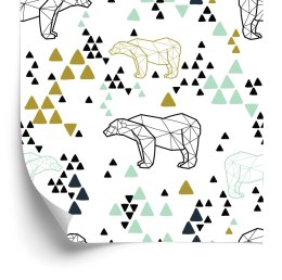 Tapeta Dla Dzieci - Geometryczne Niedźwiedzie Flizelina 53x1000 TR-611-VER-53