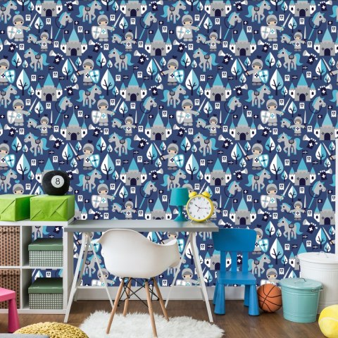 Tapeta Bajka, Rycerze, Konie, Do Pokoju Dziecka Flizelina 53x1000 TR-2765-VER-53