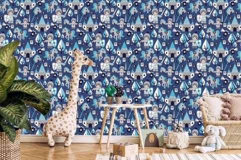 Tapeta Bajka, Rycerze, Konie, Do Pokoju Dziecka Flizelina 53x1000 TR-2765-VER-53